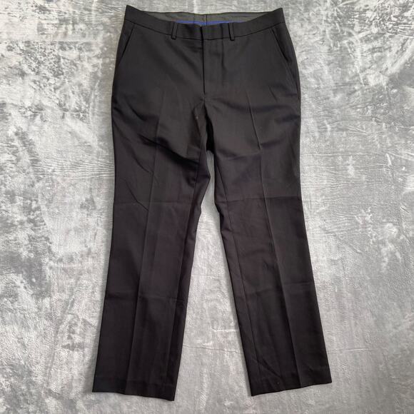 Billy London Men's Dress Pants 34x30 Black Polyester Rayon - Picture 1 of 8